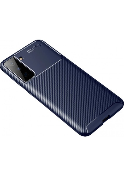 Samsung Galaxy S21 Plus Kılıf Auto Focus Karbon Kapak - Lacivert Nrmsa
