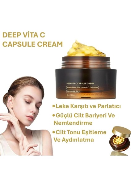 Kapsüllü Krem – Cilt , Vitamin C Yoğun Nemlendirici ve Leke Karşıtı Krem indirimleri