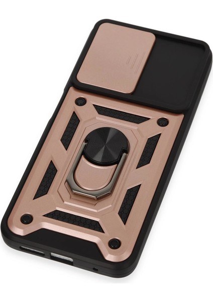 Xiaomi Redmi Note 12S Kılıf Pars Lens Yüzüklü Silikon - Rose Gold Nrmsa