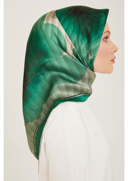 İpek Eşarp Nostalji - 9100-85 Zümrüt Twill