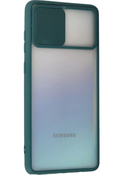 Samsung Galaxy A81 / Note 10 Lite Kılıf Palm Buzlu Kamera Sürgülü Silikon - Yeşil Nrmsa