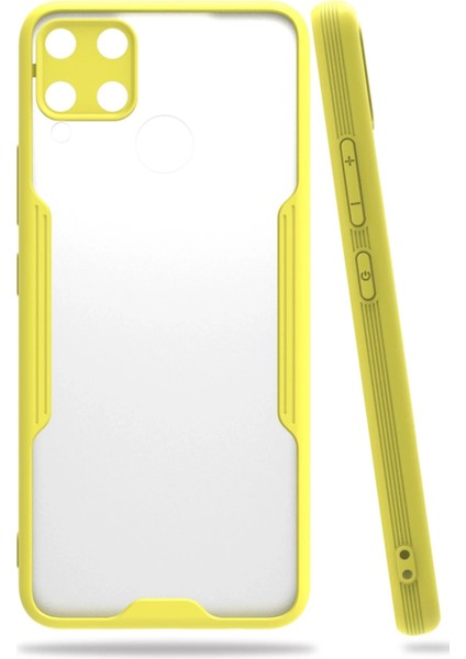 Realme C15 Kılıf Platin Silikon - Sarı Nrmsa