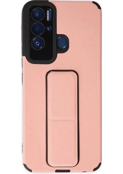 Tecno Pova Neo Kılıf Mega Standlı Silikon - Pudra Nrmsa