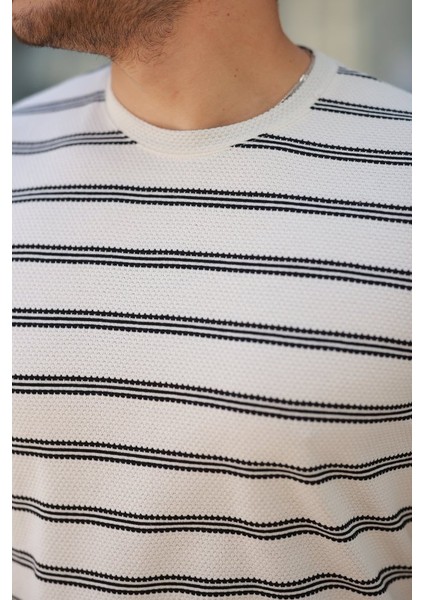 Erkek Çizgili Kısa Kollu T-Shirt