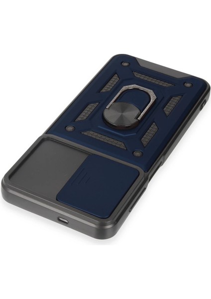 Samsung Galaxy M14 5g Kılıf Pars Lens Yüzüklü Silikon - Lacivert Nrmsa