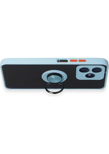 Realme C53 Kılıf Montreal Yüzüklü Silikon Kapak - Buz Mavi Nrmsa
