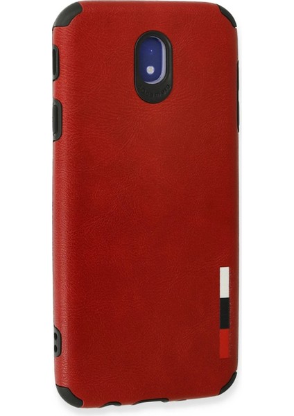 Samsung Galaxy J7 Pro / J730 Kılıf Loop Deri Silikon - Kırmızı Nrmsa