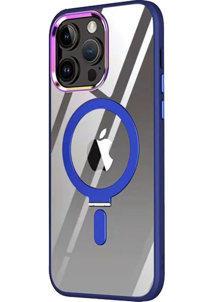 Iphone 14 Pro Kılıf Magneticsafe Standlı Kapak - Lacivert Nrmsa