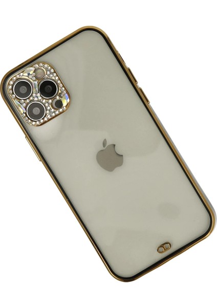 Iphone 12 Pro Max Kılıf Liva Taşlı Silikon - Siyah Nrmsa