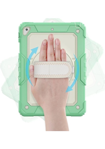 Ipad 5 Air 9.7 Kılıf Strap New Tablet Kapak - Yeşil Nrmsa