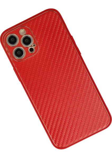 Iphone 12 Pro Kılıf Coco Karbon Silikon - Kırmızı Nrmsa