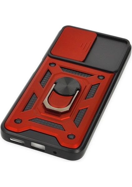 Xiaomi Poco M5 Kılıf Pars Lens Yüzüklü Silikon - Kırmızı Nrmsa