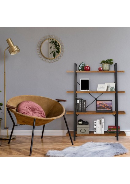 Rio Metal Kitaplık Doğal Ahşap Masif Raf fiyatları