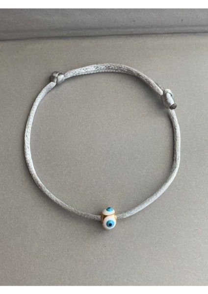 Nazar Boncuklu Gri Bileklik
