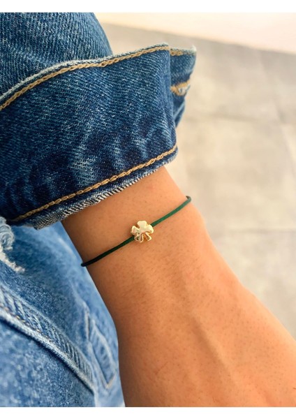Yeşil Yonca Ip Bileklik