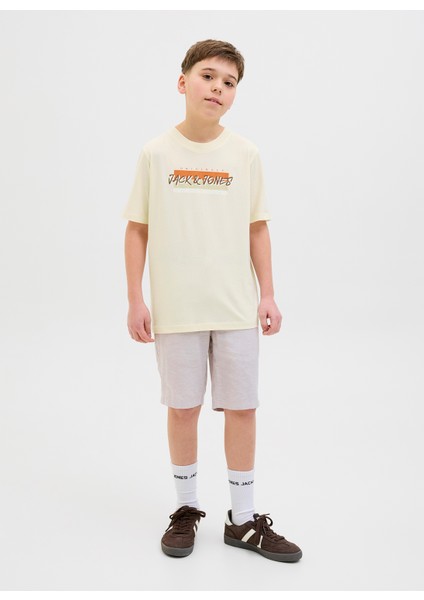 Baskılı Krem Erkek Çocuk T-Shirt 12278350