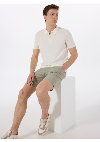 Gmg Fırenze Polo Yaka Slim Fit Ekru Erkek Kazak GU25MSS04016
