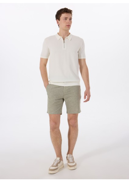 Gmg Fırenze Polo Yaka Slim Fit Ekru Erkek Kazak GU25MSS04016