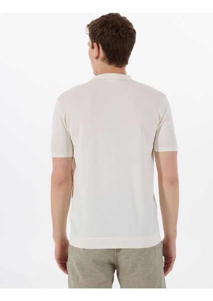 Gmg Fırenze Polo Yaka Slim Fit Ekru Erkek Kazak GU25MSS04016