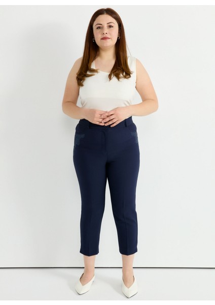 Normal Bel Normal Lacivert Kadın Pantolon 25YSL5391
