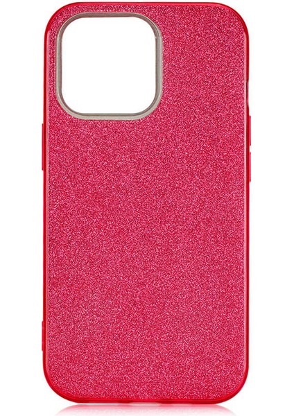 Apple iPhone 13 Pro Kılıf Kırmızı Jade Simli Silikon Kapak Esnek Ince (Apple iPhone 13 Pro, Kırmızı)
