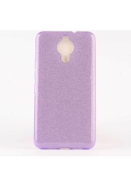 General Mobile 5 Plus Kılıf Mor Jade Simli Silikon Kapak Orijinal Esnek Ince (General Mobile 5 Plus, Mor)