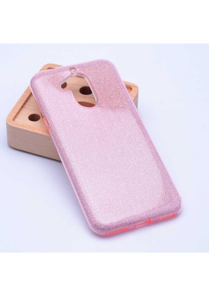 General Mobile 8 Kılıf Pembe Jade Simli Silikon Kapak Orijinal Esnek Ince (General Mobile 8, Pembe)