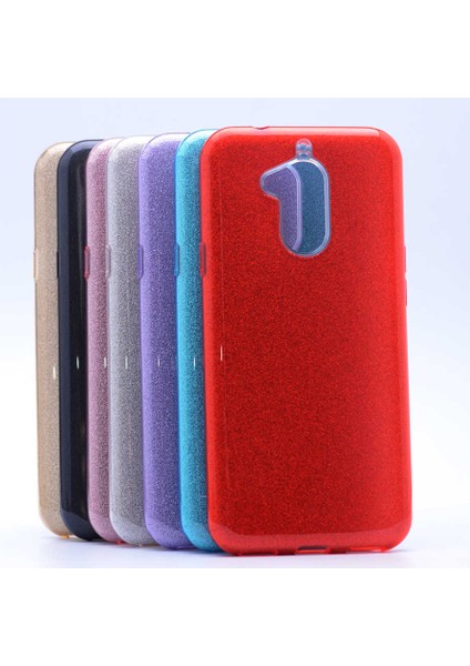 General Mobile 8 Kılıf Pembe Jade Simli Silikon Kapak Orijinal Esnek Ince (General Mobile 8, Pembe)