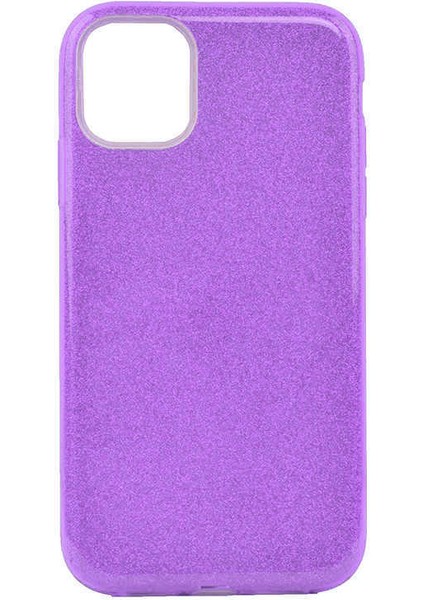 Apple iPhone 11 Pro Max Kılıf Mor Jade Simli Silikon Kapak Esnek Ince (Apple iPhone 11 Pro Max, Mor)