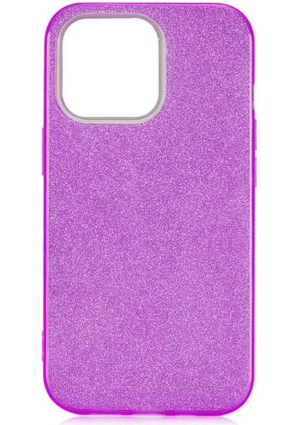 Apple iPhone 13 Pro Kılıf Mor Jade Simli Silikon Kapak Esnek Ince (Apple iPhone 13 Pro, Mor)