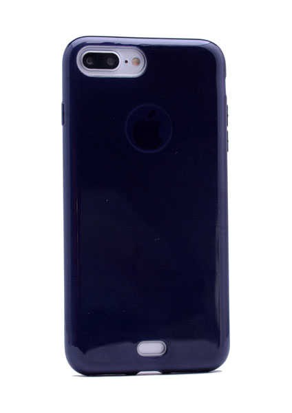 Apple iPhone 8 Plus Kılıf Siyah Jade Simli Silikon Kapak Esnek Ince (Apple iPhone 8 Plus, Siyah)