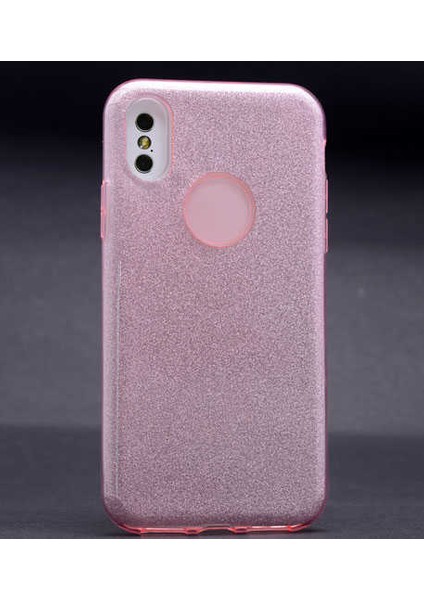 Apple iPhone X/xs Kılıf Pembe Jade Simli Silikon Kapak Esnek Ince (Apple iPhone X/xs, Pembe)