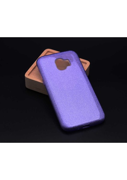 Samsung Galaxy J4 Kılıf Mor Jade Simli Silikon Kapak Esnek Ince (Samsung Galaxy J4, Mor)