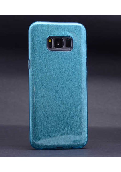 Samsung Galaxy S8 Plus Kılıf Mavi Jade Simli Silikon Kapak Esnek Ince (Samsung Galaxy S8 Plus, Mavi)