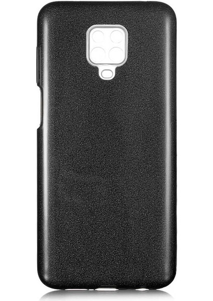 Xiaomi Redmi Note 9 Pro Kılıf Siyah Jade Simli Silikon Kapak Esnek Ince (Xiaomi Redmi Note 9 Pro, Siyah)
