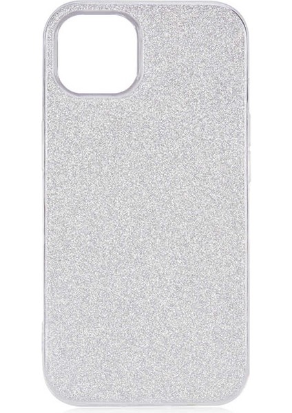 Apple iPhone 13 Kılıf Gümüş Jade Simli Silikon Kapak Esnek Ince (Apple iPhone 13, Gümüş)