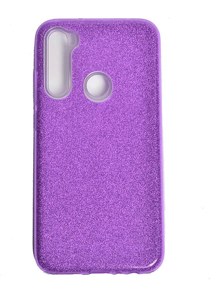 Xiaomi Redmi Note 8 Kılıf Mor Jade Simli Silikon Kapak Esnek Ince (Xiaomi Redmi Note 8, Mor)