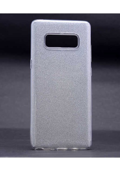 Samsung Galaxy Note 8 Kılıf Gümüş Jade Simli Silikon Kapak Esnek Ince (Samsung Galaxy Note 8, Gümüş)