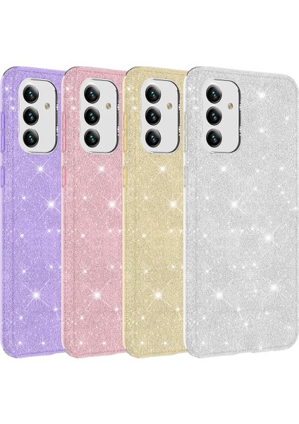 Samsung Galaxy A04S Kılıf Gold Jade Simli Silikon Kapak Esnek Ince (Samsung Galaxy A04S, Gold)