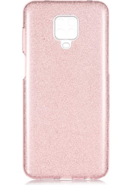 Xiaomi Redmi Note 9s Kılıf Pembe Jade Simli Silikon Kapak Esnek Ince (Xiaomi Redmi Note 9s, Pembe)