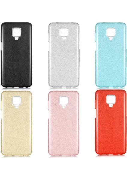 Xiaomi Redmi Note 9s Kılıf Pembe Jade Simli Silikon Kapak Esnek Ince (Xiaomi Redmi Note 9s, Pembe)