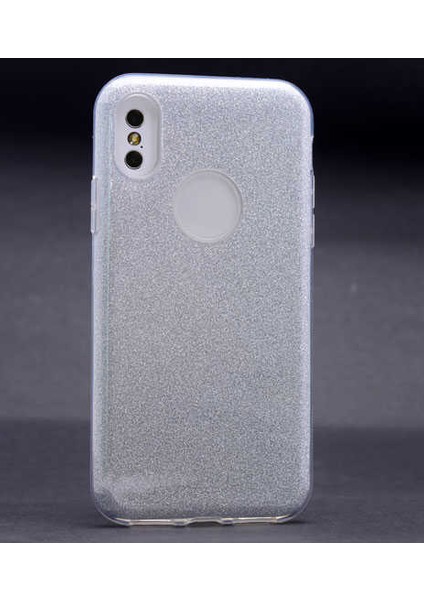 Apple iPhone X/xs Kılıf Gümüş Jade Simli Silikon Kapak Esnek Ince (Apple iPhone X/xs, Gümüş)