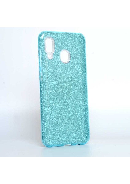 Huawei Y7 Prime 2019 Kılıf Mavi Jade Simli Silikon Kapak Esnek Ince (Huawei Y7 Prime 2019, Mavi)