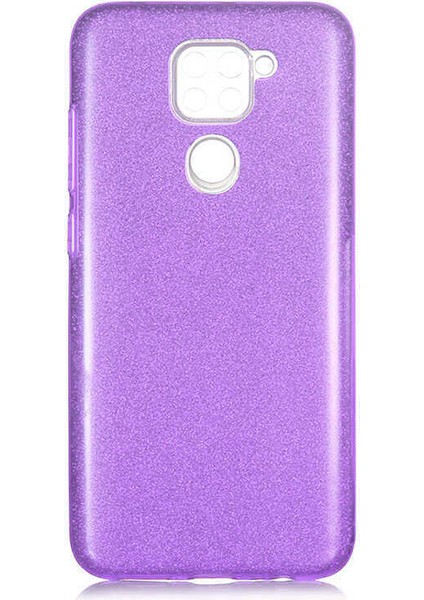Xiaomi Redmi Note 9 Kılıf Mor Jade Simli Silikon Kapak Esnek Ince (Xiaomi Redmi Note 9, Mor)