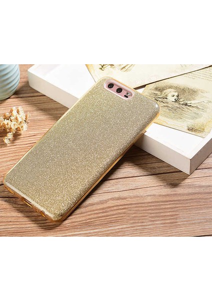 Huawei P10 Plus Kılıf Gold Jade Simli Silikon Kapak Orijinal Esnek Ince (Huawei P10 Plus, Gold)