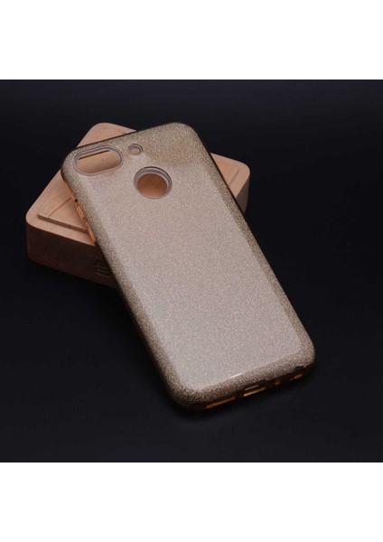 General Mobile 8 Go Kılıf Gold Jade Simli Silikon Kapak Orijinal Esnek Ince (General Mobile 8 Go, Gold)