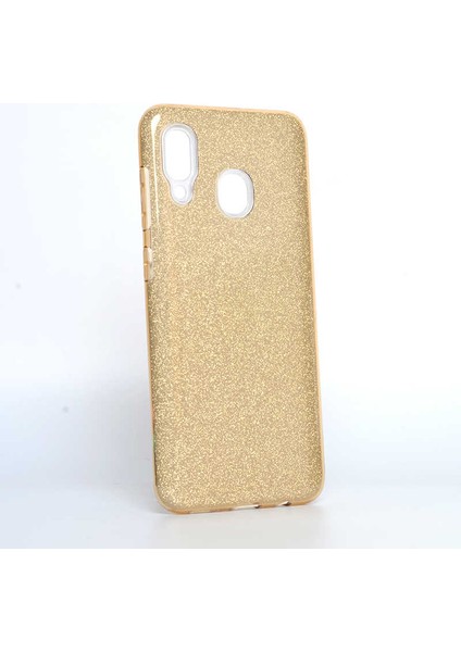 Huawei Y7 Prime 2019 Kılıf Gold Jade Simli Silikon Kapak Esnek Ince (Huawei Y7 Prime 2019, Gold)