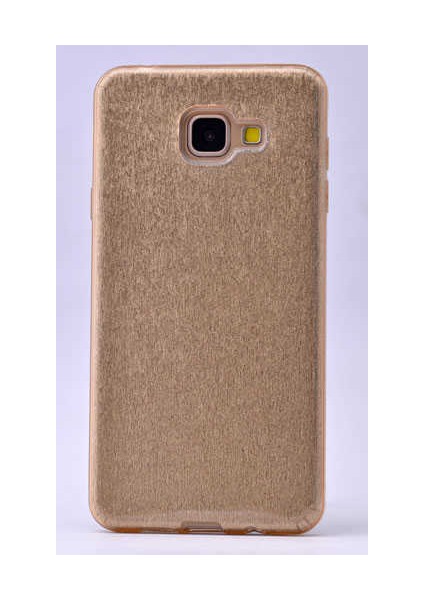 Samsung Galaxy A8 2016 Kılıf Gold Jade Simli Silikon Kapak Orijinal Esnek Ince (Samsung Galaxy A8 2016, Gold)