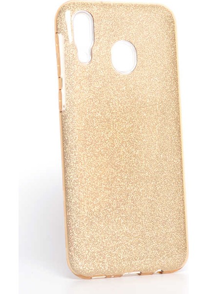Samsung Galaxy M20 Kılıf Gold Jade Simli Silikon Kapak Esnek Ince (Samsung Galaxy M20, Gold)