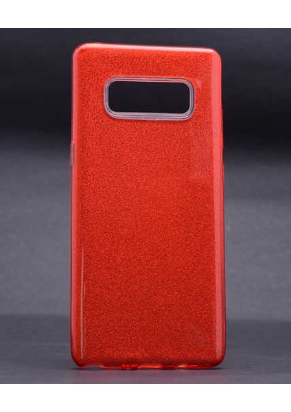 Samsung Galaxy Note 8 Kılıf Kırmızı Jade Simli Silikon Kapak Esnek Ince (Samsung Galaxy Note 8, Kırmızı)